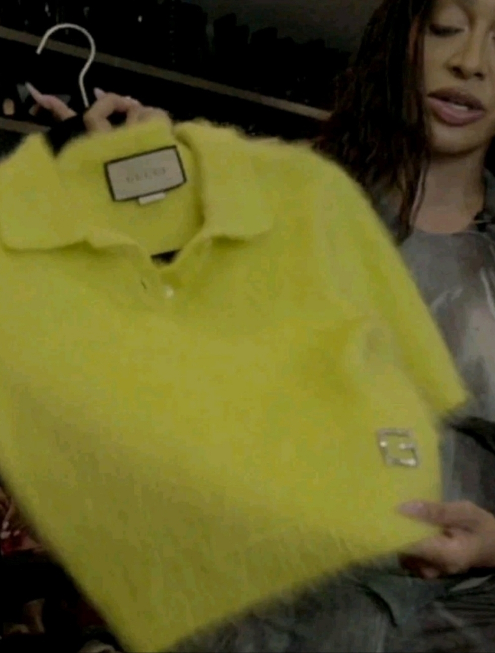 Gucci Yellow Cashmer Mohair Sweater Womns Sz M ( WORN BY La La ANTHONY IN POWER) - Picture 10 of 17